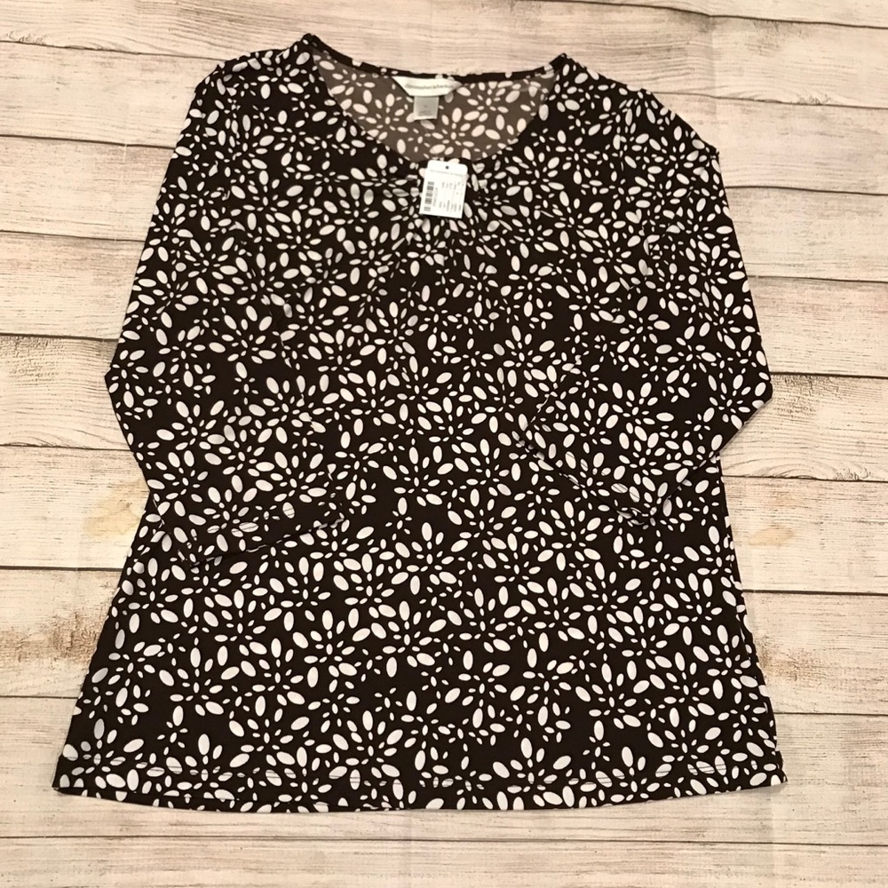 NWT Christopher & Banks 3/4 Sleeve Blouse Size M